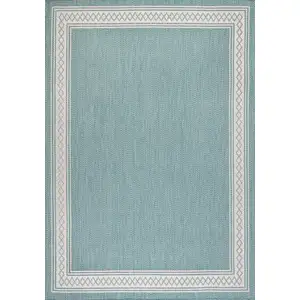 Photo of Aqua And Light Gray Indoor Outdoor Area Rug