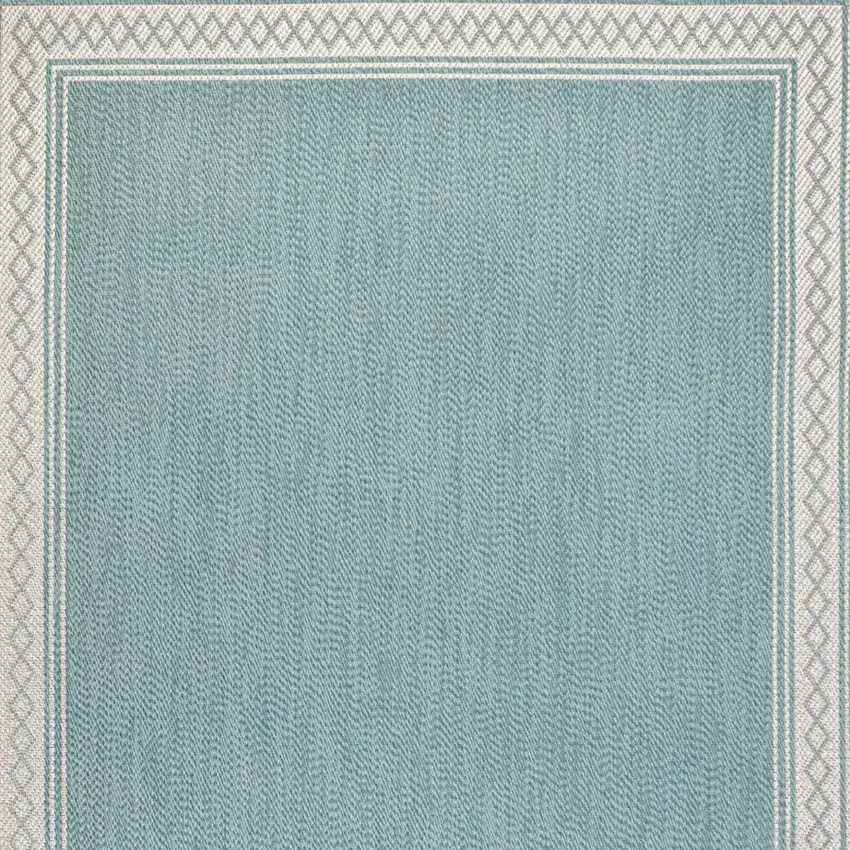 Aqua And Light Gray Indoor Outdoor Area Rug Photo 3