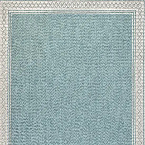 Aqua And Light Gray Indoor Outdoor Area Rug Photo 3