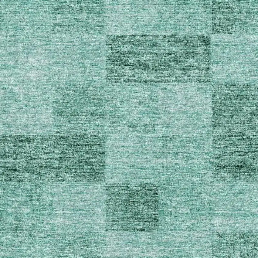 Aqua And Mint Green Geometric Washable Area Rug With UV Protection Photo 2