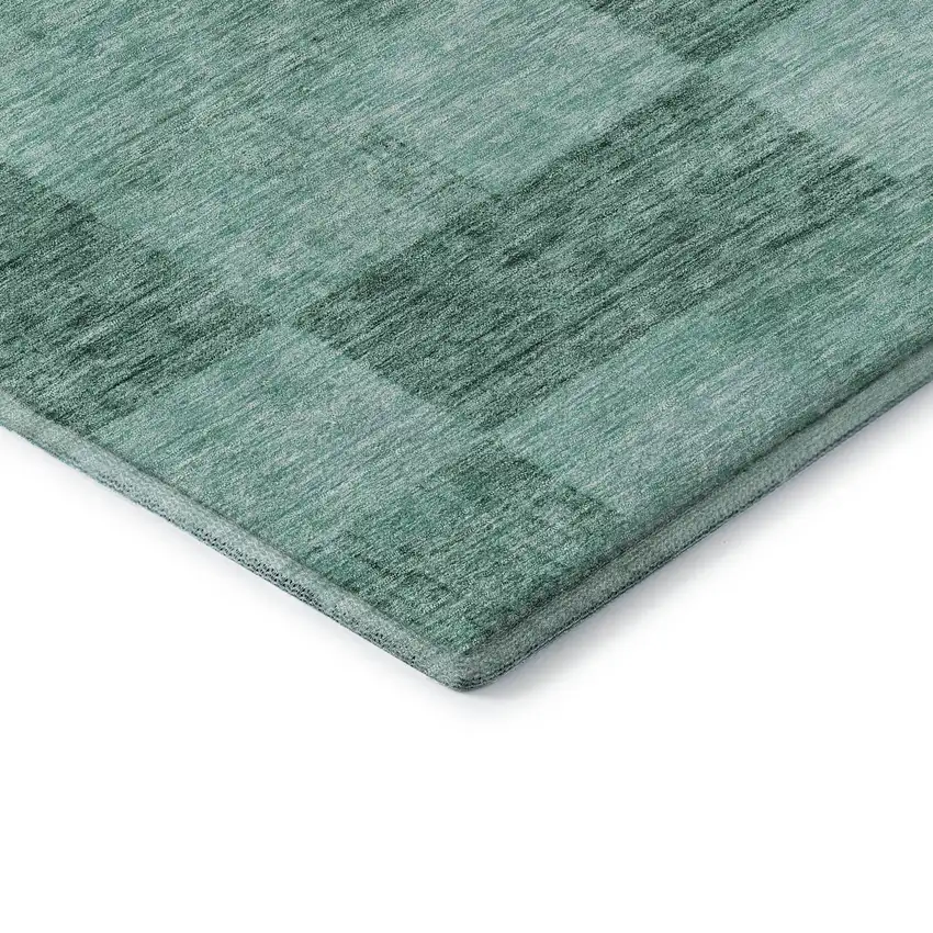 Aqua And Mint Green Geometric Washable Area Rug With UV Protection Photo 7