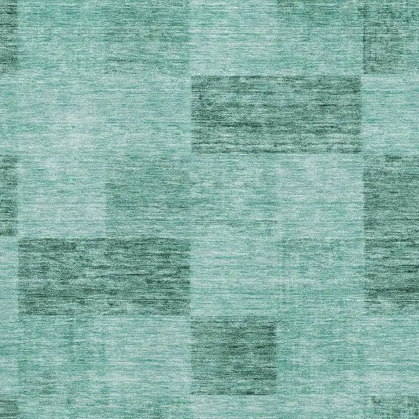 Aqua And Mint Green Geometric Washable Area Rug With UV Protection Photo 2