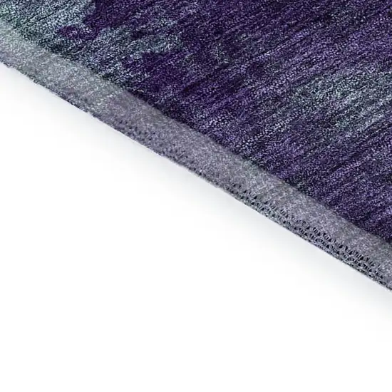 Aqua And Purple Abstract Washable Area Rug With UV Protection Photo 9