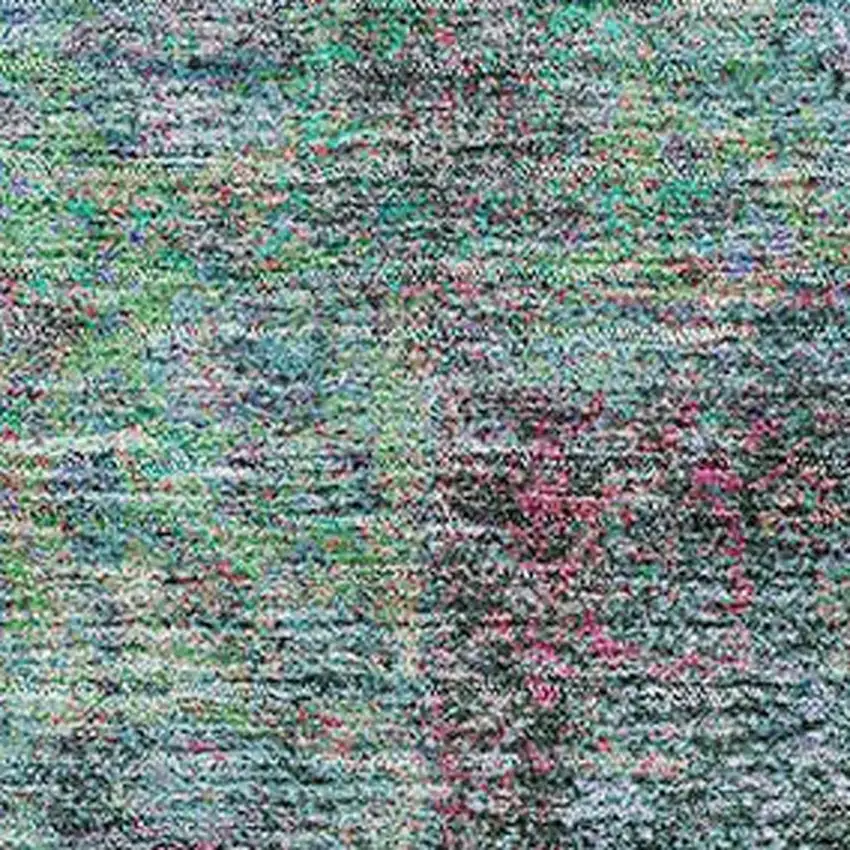 Aqua And Purple Medallion Washable Area Rug With UV Protection Photo 3