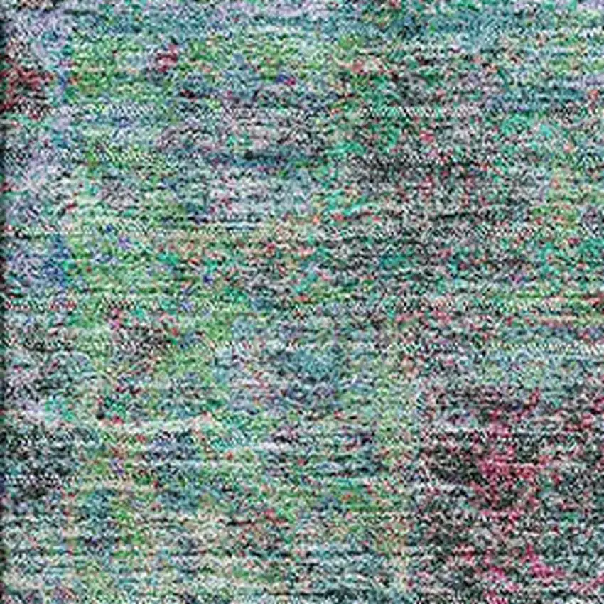 Aqua And Purple Medallion Washable Area Rug With UV Protection Photo 3