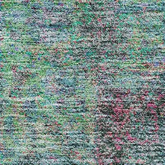 Aqua And Purple Medallion Washable Area Rug With UV Protection Photo 3