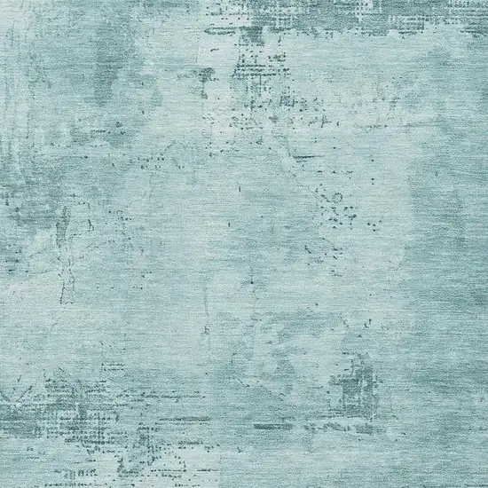Aqua And Sky Blue Abstract Washable Area Rug With UV Protection Photo 2