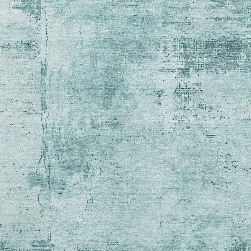 Aqua And Sky Blue Abstract Washable Area Rug With UV Protection Photo 2
