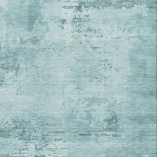 Aqua And Sky Blue Abstract Washable Area Rug With UV Protection Photo 2