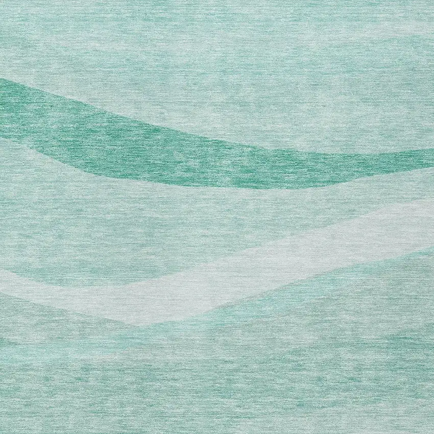 Aqua And Sky Blue Abstract Washable Indoor Outdoor Area Rug Photo 5