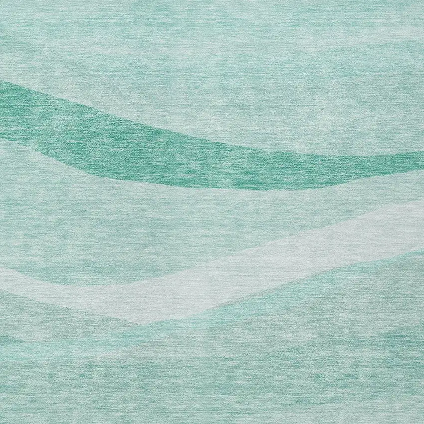 Aqua And Sky Blue Abstract Washable Indoor Outdoor Area Rug Photo 5