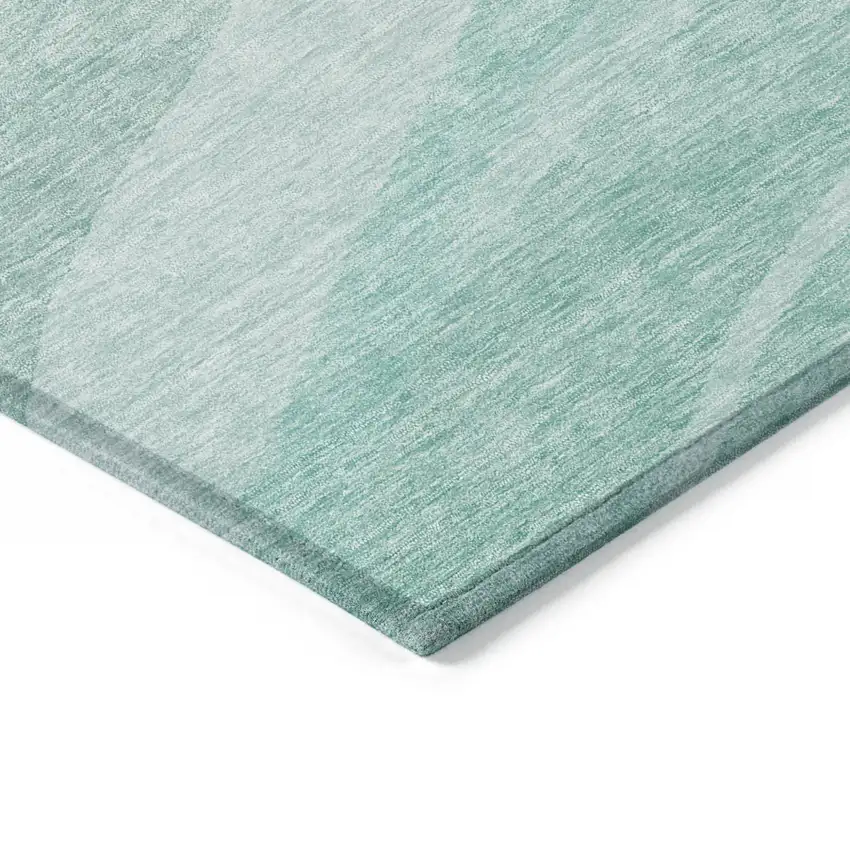 Aqua And Sky Blue Abstract Washable Indoor Outdoor Area Rug Photo 4