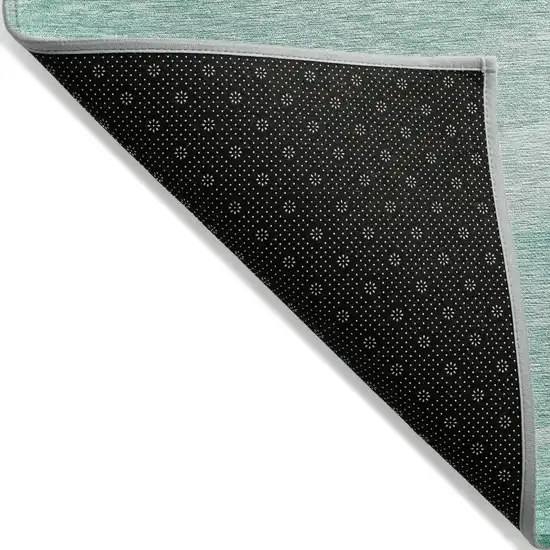 Aqua And Sky Blue Abstract Washable Indoor Outdoor Area Rug Photo 3