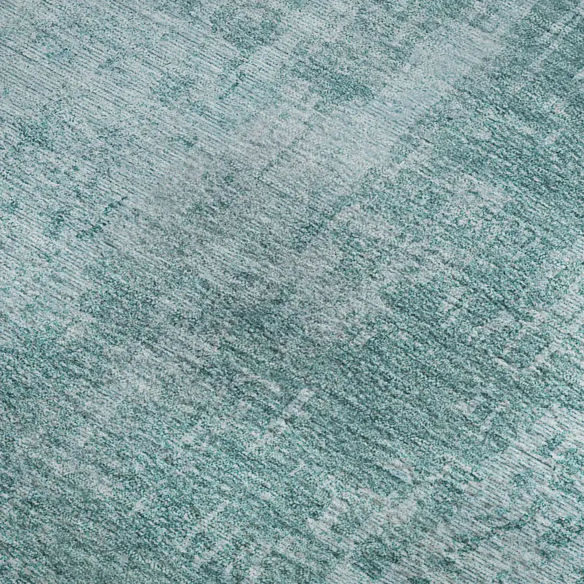 Aqua And Teal Abstract Washable Area Rug With UV Protection Photo 4