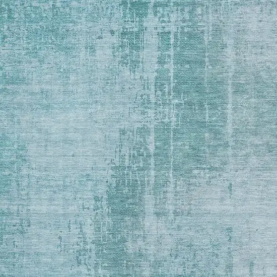 Aqua And Teal Abstract Washable Area Rug With UV Protection Photo 4