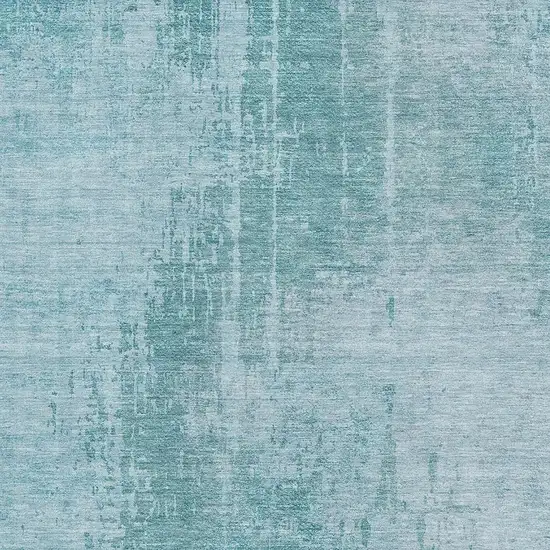 Aqua And Teal Abstract Washable Area Rug With UV Protection Photo 6