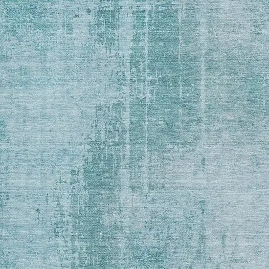 Aqua And Teal Abstract Washable Area Rug With UV Protection Photo 4