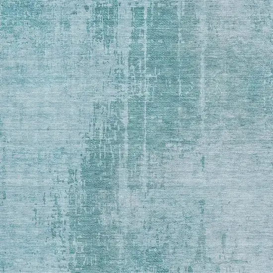 Aqua And Teal Abstract Washable Area Rug With UV Protection Photo 4
