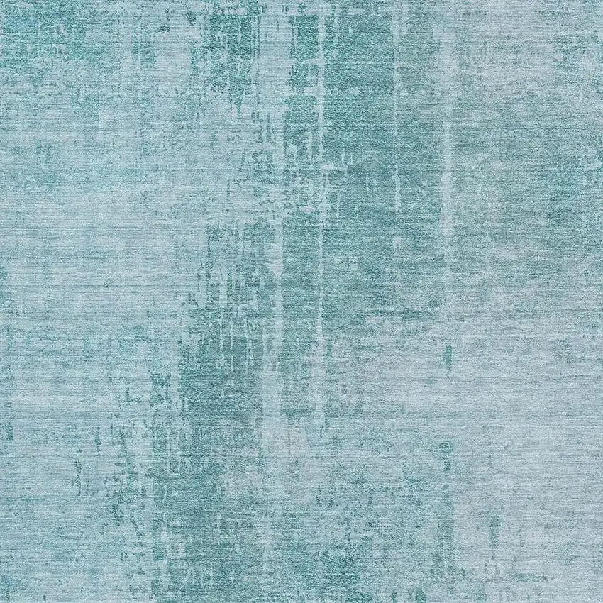 Aqua And Teal Abstract Washable Area Rug With UV Protection Photo 4