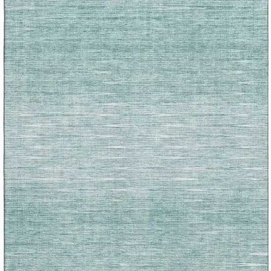 Aqua And Teal Abstract Washable Area Rug With UV Protection Photo 3