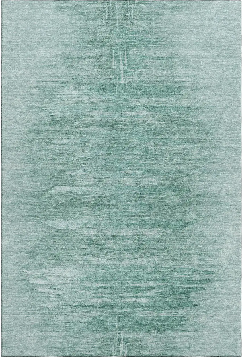 Aqua And Teal Abstract Washable Area Rug With UV Protection Photo 1