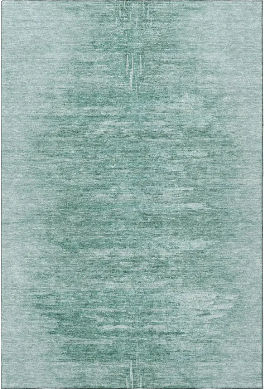 Aqua And Teal Abstract Washable Area Rug With UV Protection Photo 4