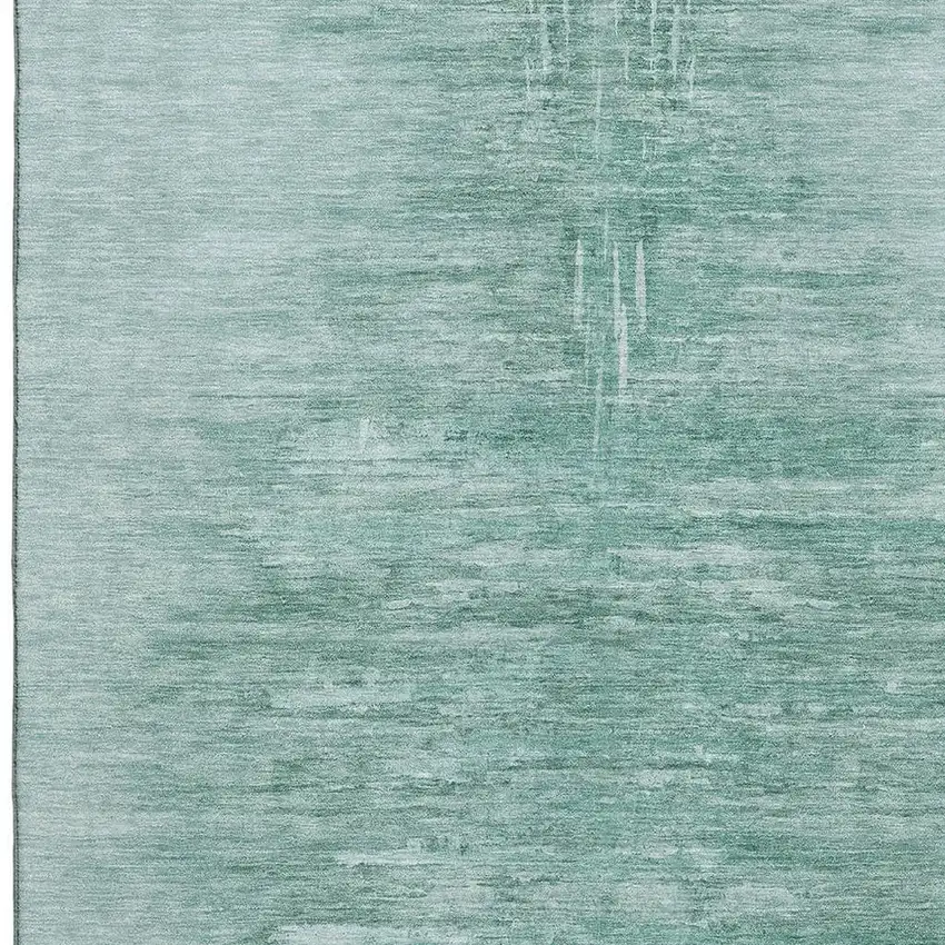 Aqua And Teal Abstract Washable Area Rug With UV Protection Photo 3