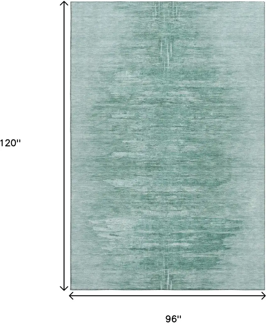 Aqua And Teal Abstract Washable Area Rug With UV Protection Photo 3