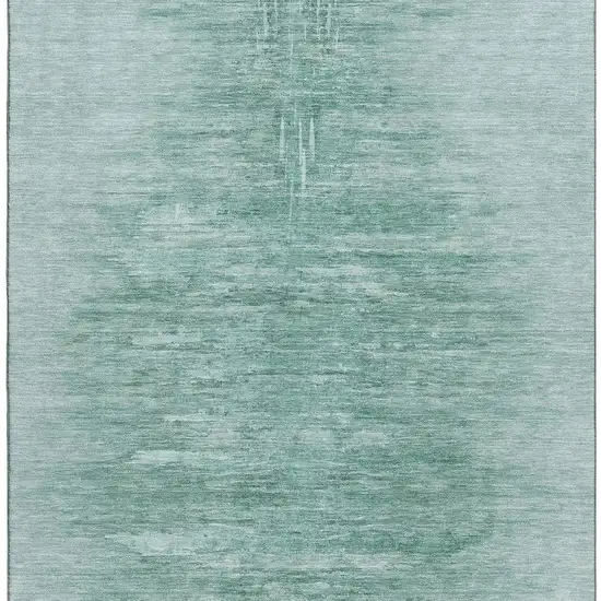 Aqua And Teal Abstract Washable Area Rug With UV Protection Photo 3