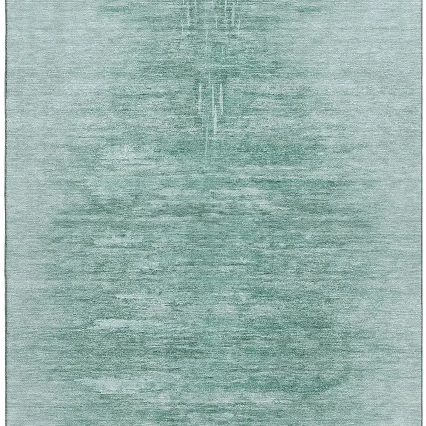 Aqua And Teal Abstract Washable Area Rug With UV Protection Photo 3