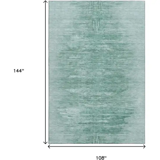 Aqua And Teal Abstract Washable Area Rug With UV Protection Photo 3