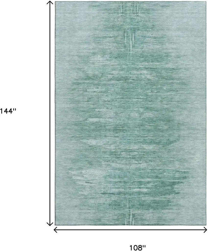 Aqua And Teal Abstract Washable Area Rug With UV Protection Photo 3