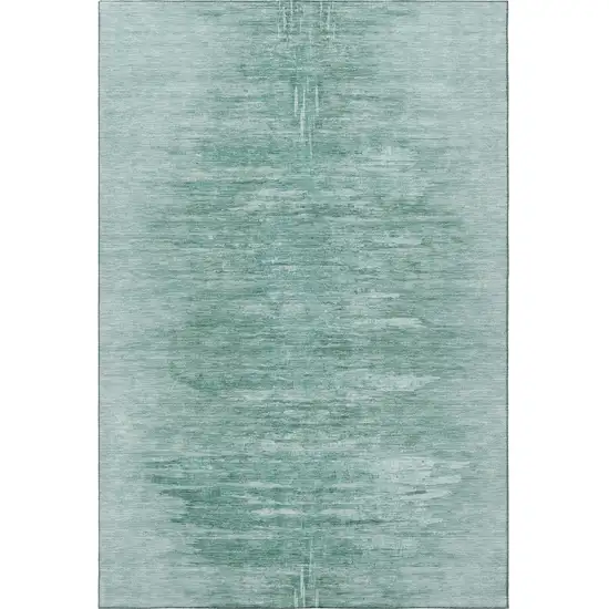 Aqua And Teal Abstract Washable Area Rug With UV Protection Photo 4