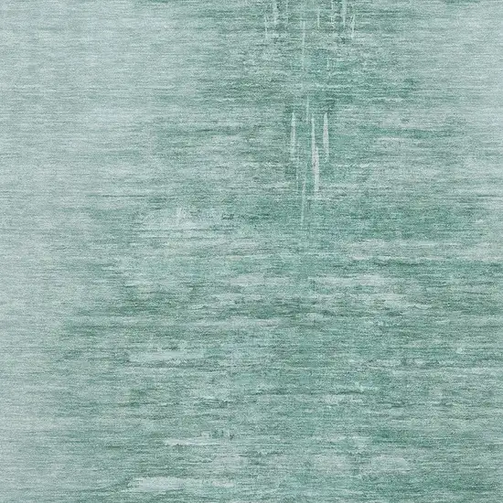 Aqua And Teal Abstract Washable Area Rug With UV Protection Photo 3