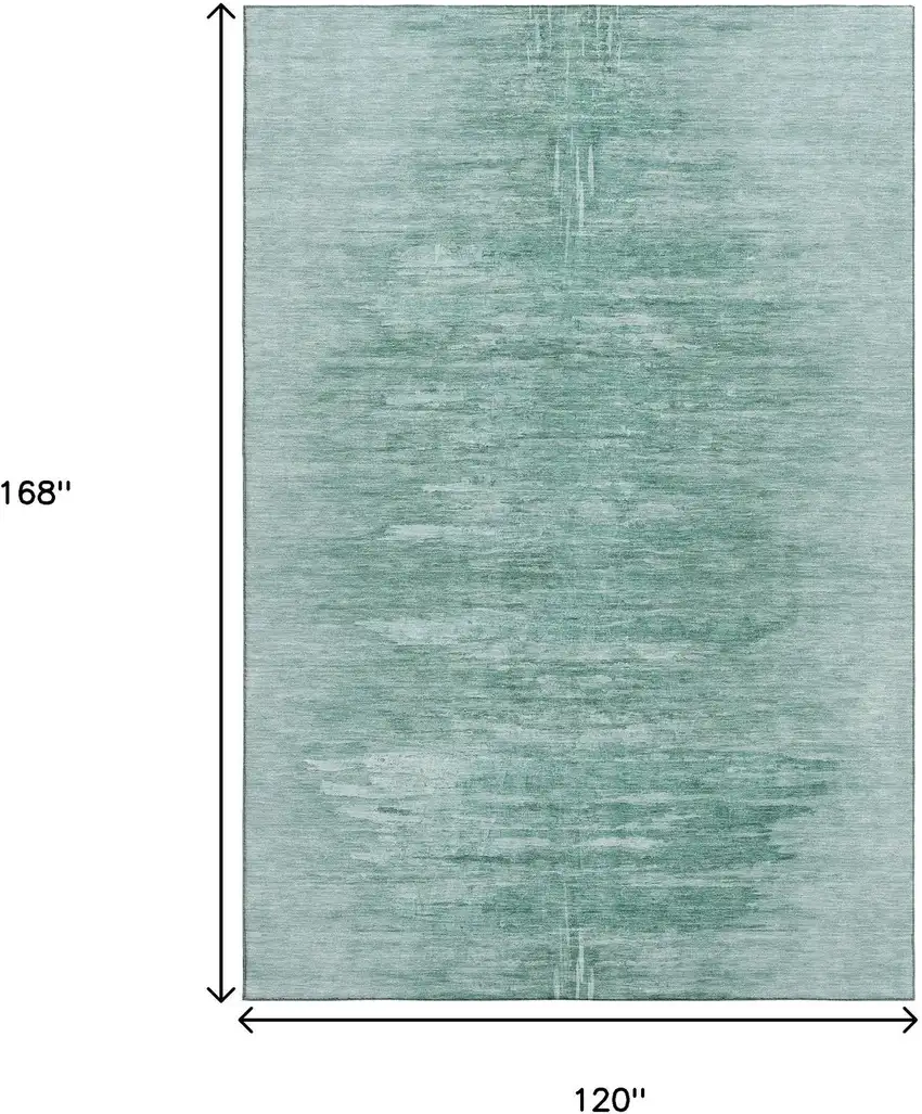 Aqua And Teal Abstract Washable Area Rug With UV Protection Photo 3
