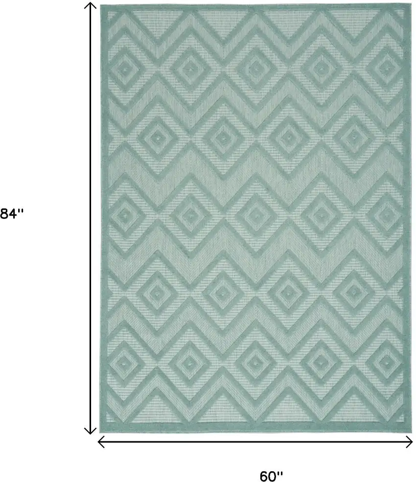 Aqua Indoor Outdoor Area Rug Photo 8