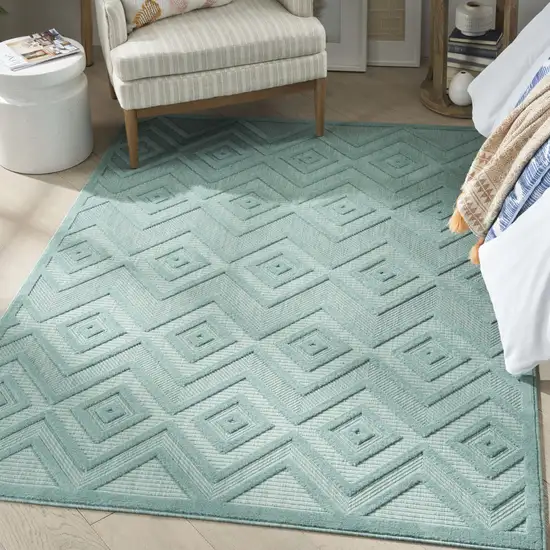 Aqua Indoor Outdoor Area Rug Photo 6
