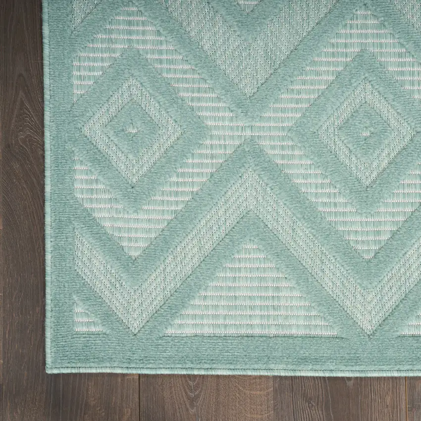 Aqua Indoor Outdoor Area Rug Photo 6