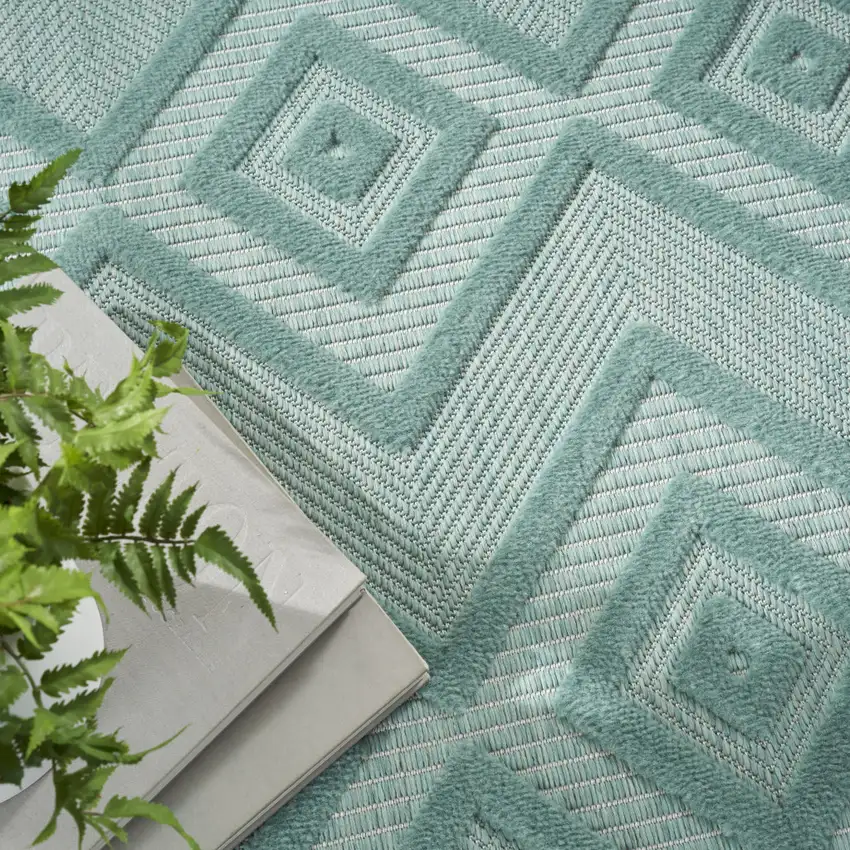 Aqua Indoor Outdoor Area Rug Photo 8
