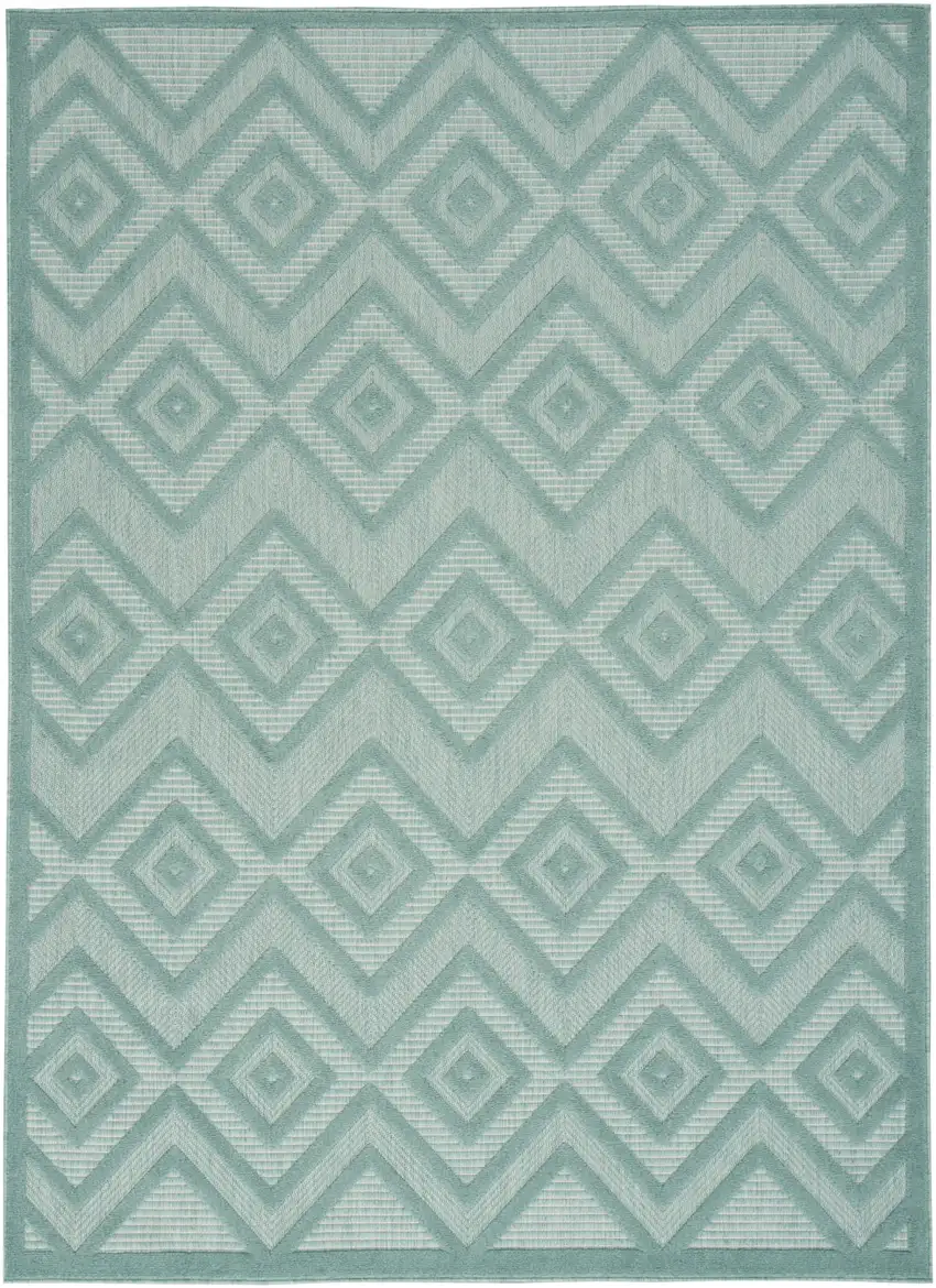 Aqua Indoor Outdoor Area Rug Photo 1