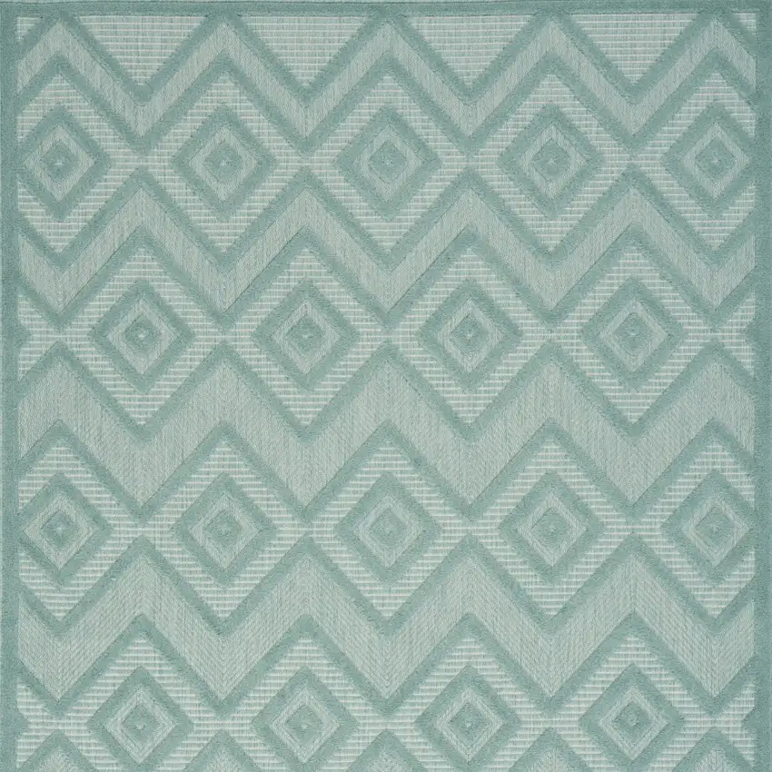 Aqua And Teal Argyle Indoor Outdoor Area Rug Photo 4