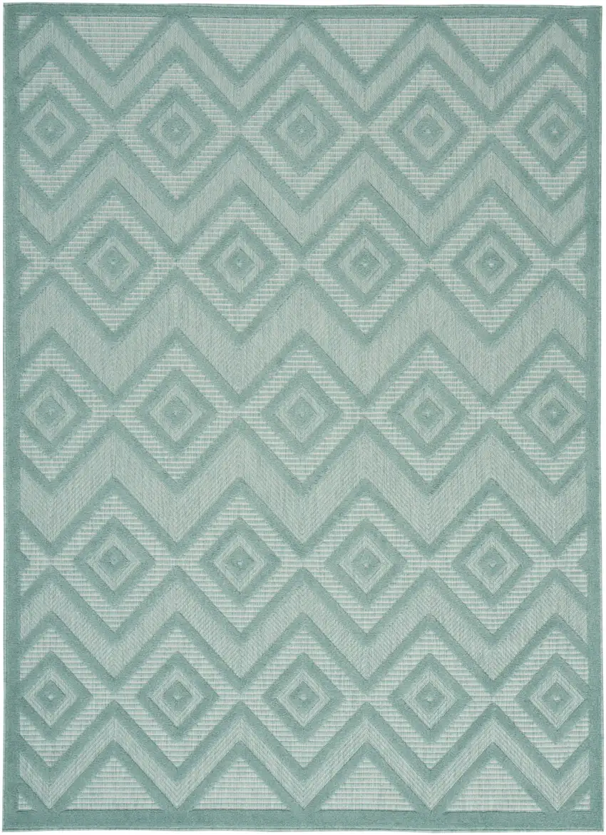 Aqua Indoor Outdoor Area Rug Photo 3