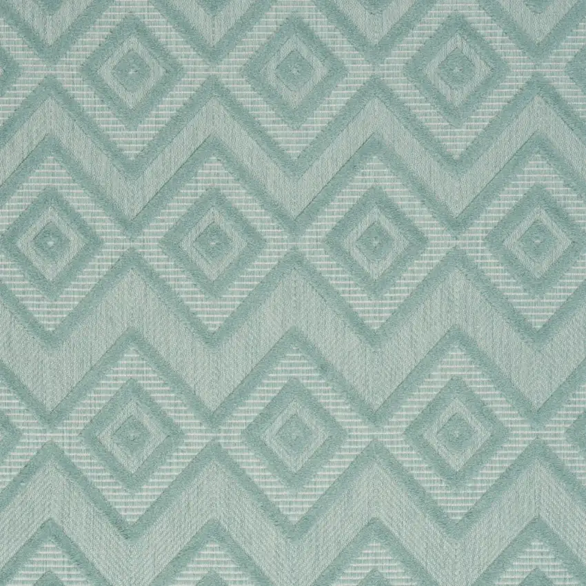 Aqua And Teal Argyle Indoor Outdoor Area Rug Photo 3