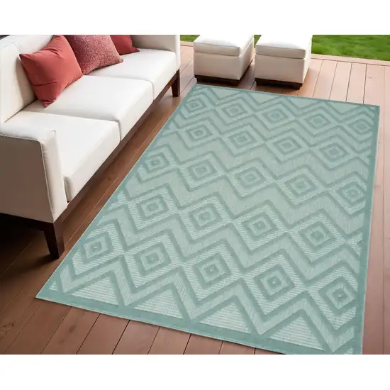 Aqua Indoor Outdoor Area Rug Photo 2
