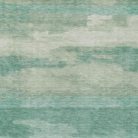 Aqua And Teal Blue Abstract Washable Indoor Outdoor Area Rug Photo 6