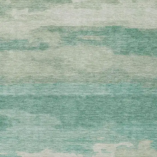 Aqua And Teal Blue Abstract Washable Indoor Outdoor Area Rug Photo 8