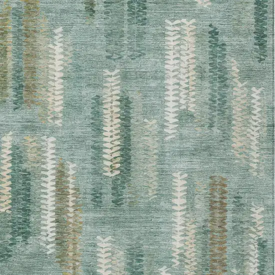 Aqua And Teal Blue Abstract Washable Indoor Outdoor Area Rug Photo 2