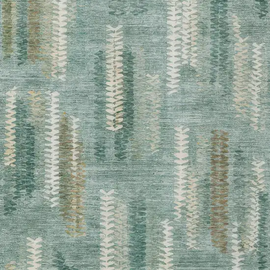 Aqua And Teal Blue Abstract Washable Indoor Outdoor Area Rug Photo 3