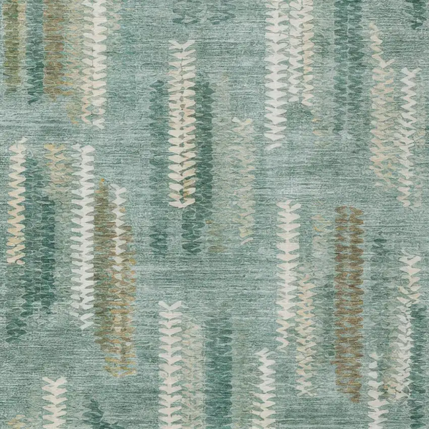 Aqua And Teal Blue Abstract Washable Indoor Outdoor Area Rug Photo 3