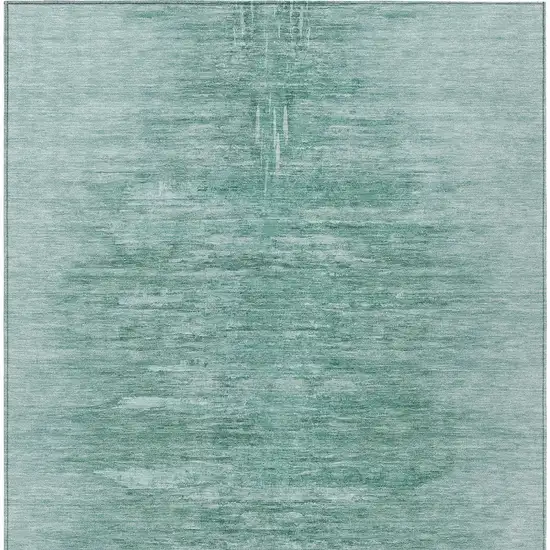 Aqua And Teal Blue Abstract Washable Indoor Outdoor Area Rug Photo 7